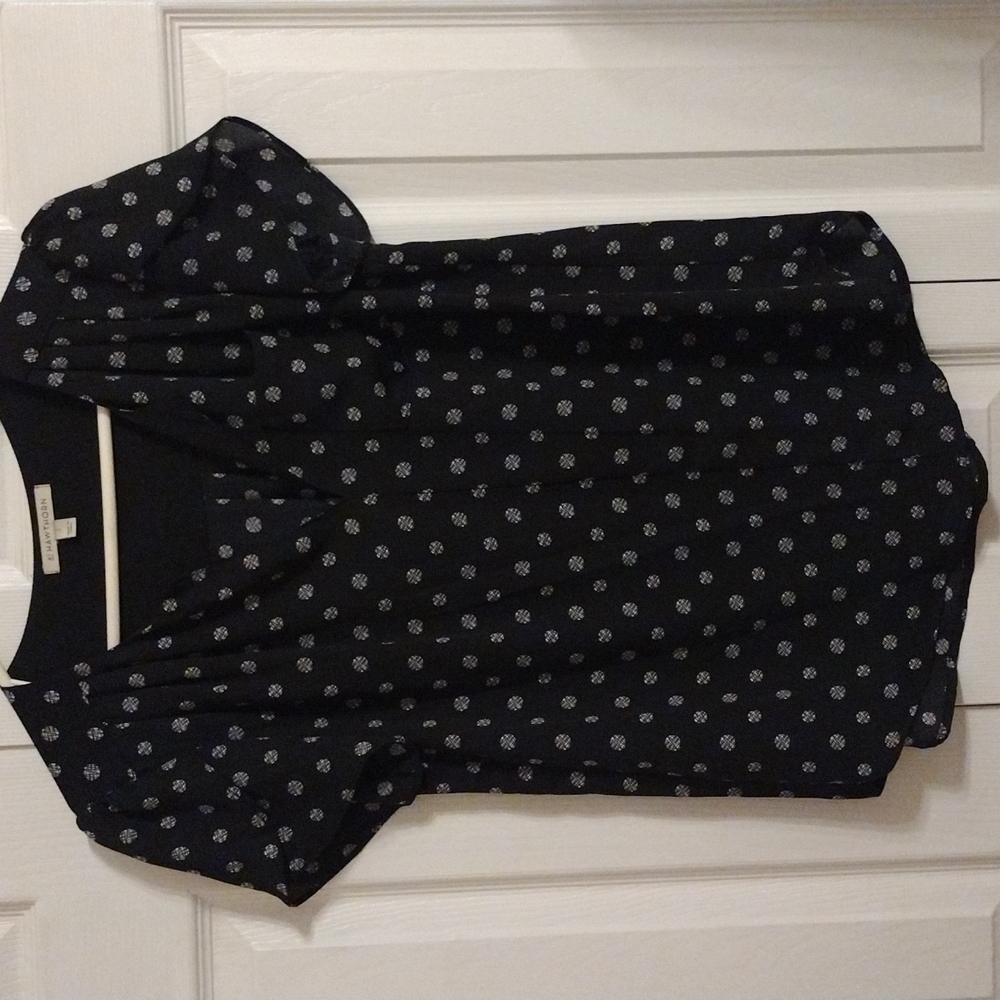 Stitch Fix Black with white polka dot blouse by 41 Hawthorn